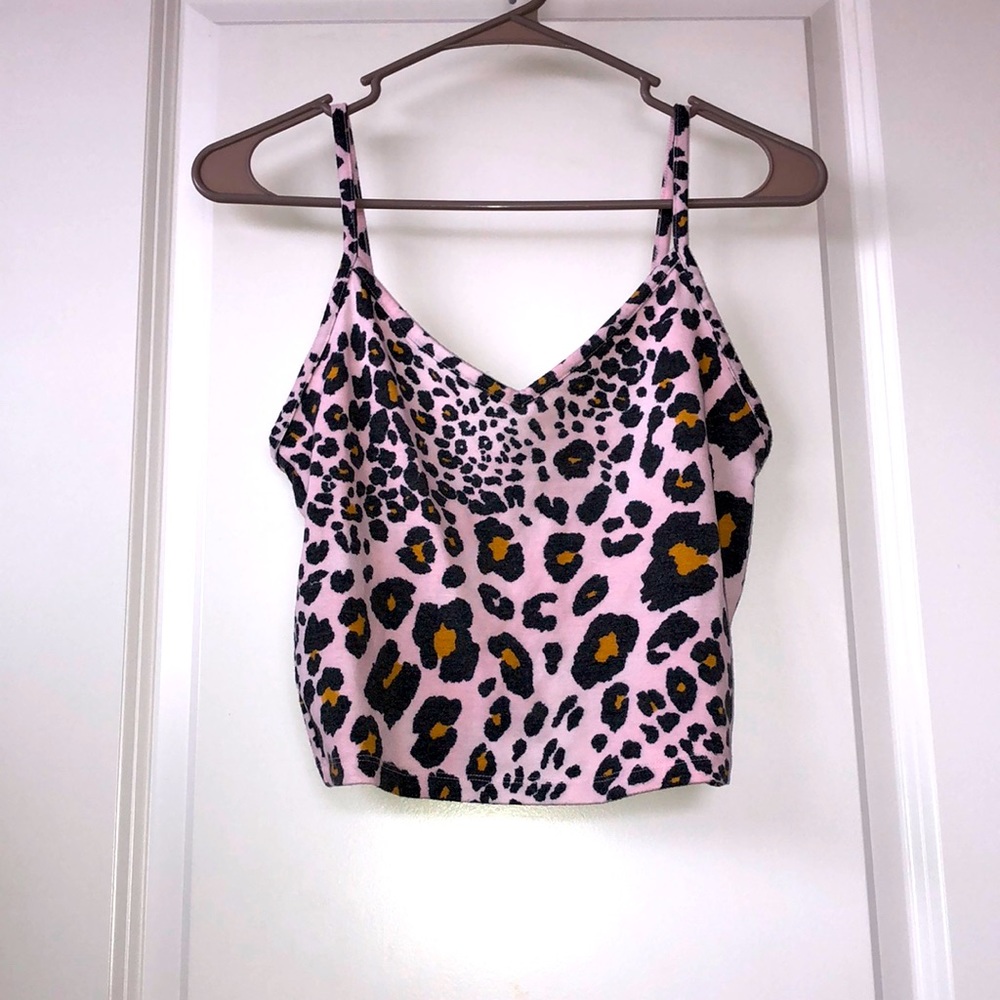 Forever 21 cheetah crop tank